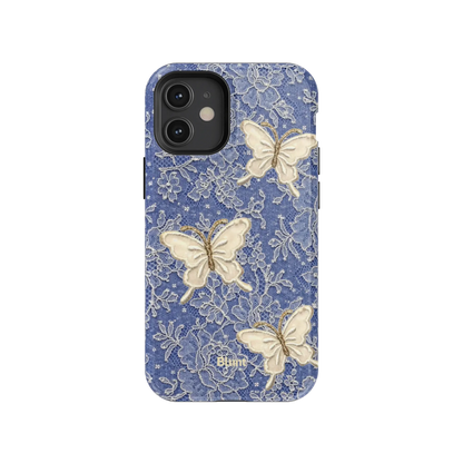 Blue Lace Butterfly iPhone Case