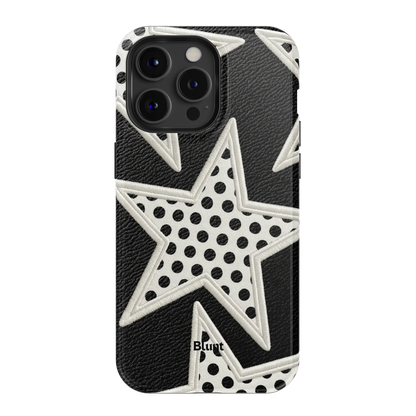 Noir Polka Star iPhone Case