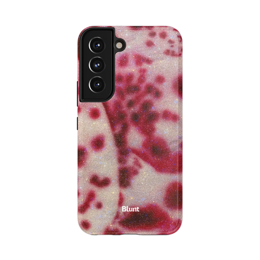 Crimson Veil Samsung Case: crimson orchid petals with glitter accents on a white background