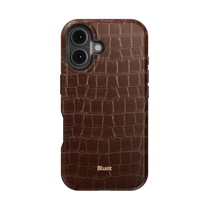 Chestnut Croc iPhone Case