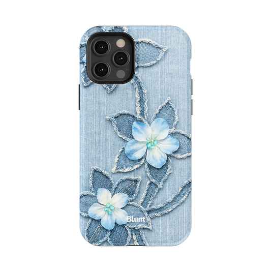 Denim Blue Bloom iPhone Case