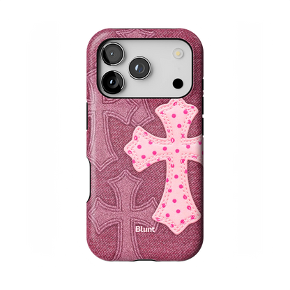 Pink Dottie Cross iPhone Case