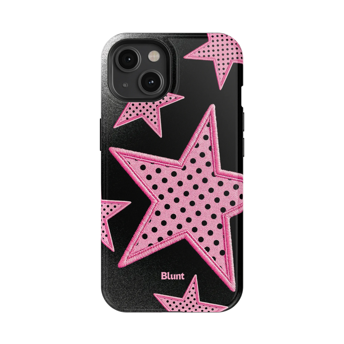 Midnight Pink Polka Star iPhone Case