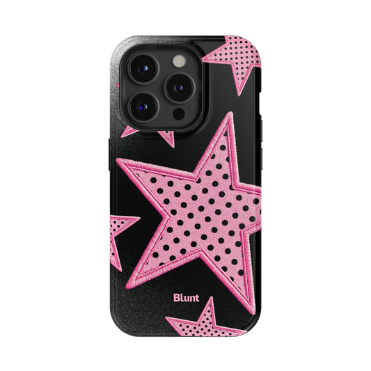 Midnight Pink Polka Star iPhone Case