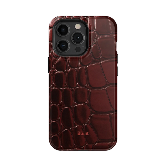 Oxblood Croc iPhone Case