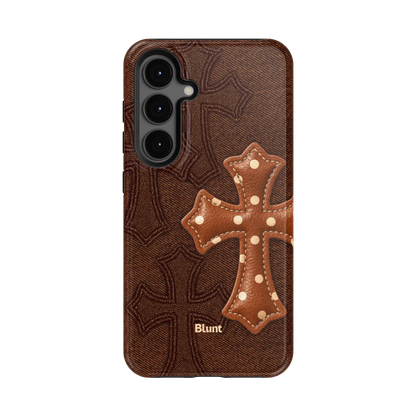 Brown Polka Cross Samsung Case