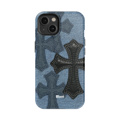 Denim Black Cross iPhone Case