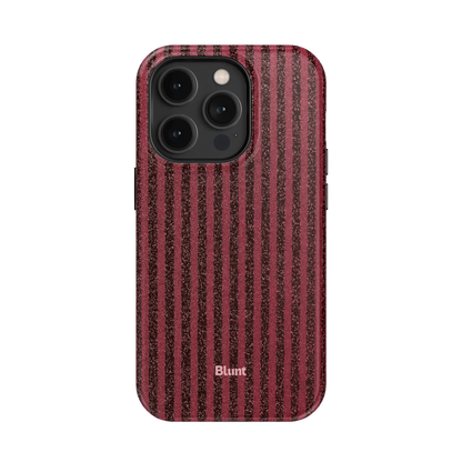 Red Sparkle Stripe iPhone Case