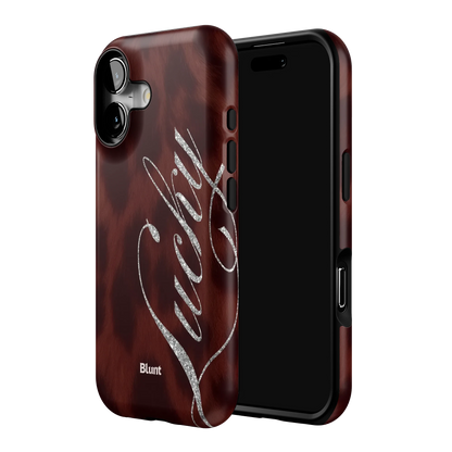 Brown Cheetah Lucky iPhone Case