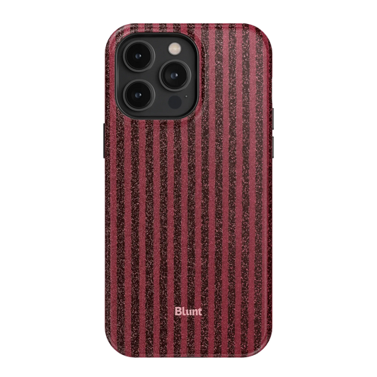 Red Sparkle Stripe iPhone Case