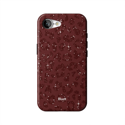 Burgundy Cheetah Print iPhone Case