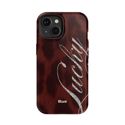 Brown Cheetah Lucky iPhone Case