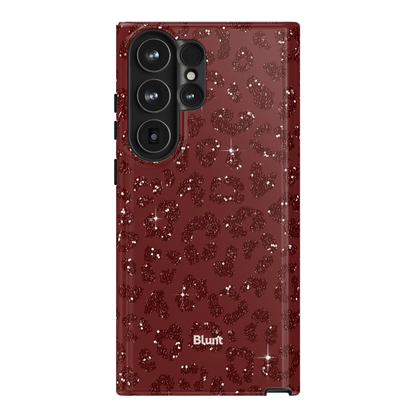 Burgundy Cheetah Print Samsung Case