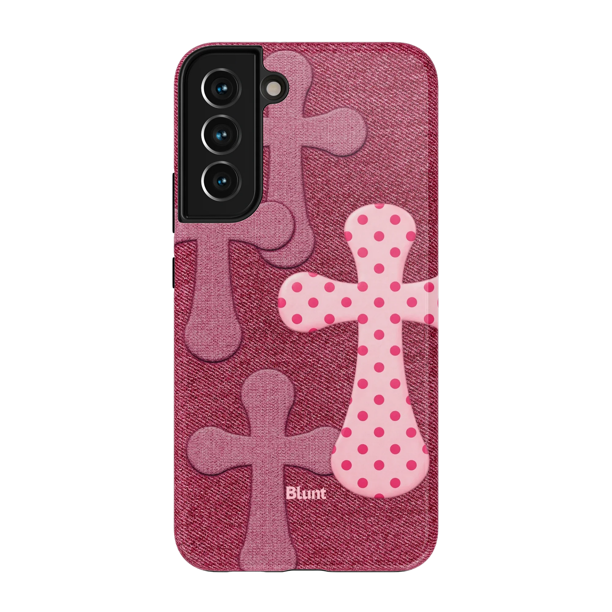 Pink-Polka-Patch-samsung-case-S22 Plus-1