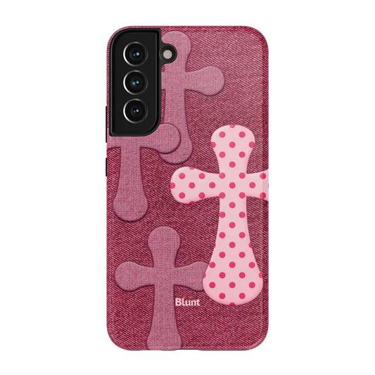 Pink-Polka-Patch-samsung-case-S22 Plus-1