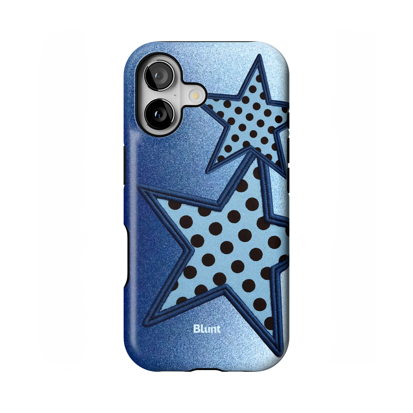 Blue Polka Star iPhone Case
