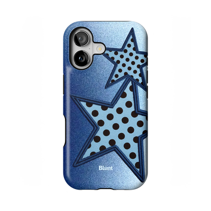 Blue Polka Star iPhone Case
