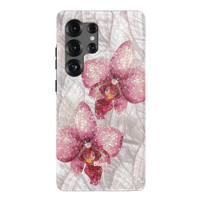 Pink Mosaic Orchids Samsung Case