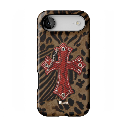 Leopard Red Cross iPhone Case