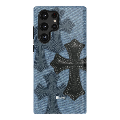 Denim Black Cross Samsung Case