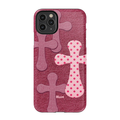 Pink-Polka-Patch-iphone-case-iPhone 11 Pro Max-1