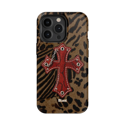 Leopard Red Cross iPhone Case