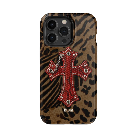 Leopard Red Cross iPhone Case