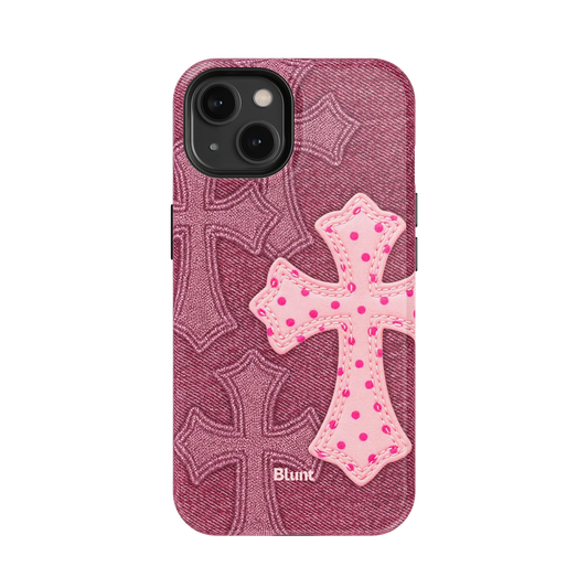 Pink Dottie Cross iPhone Case