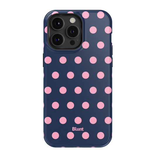 Navy Polka iPhone Case