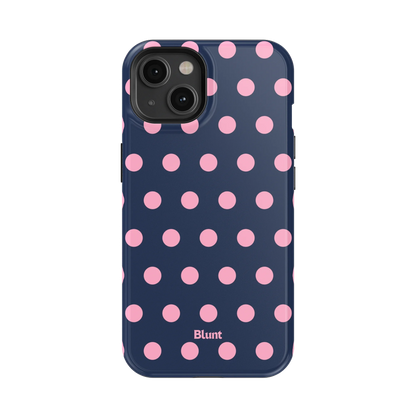 Navy Polka iPhone Case