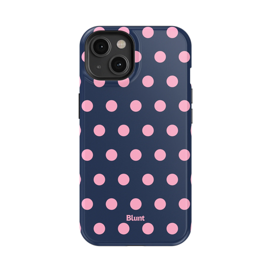 Navy Polka iPhone Case