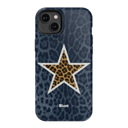 Denim Cheetah Star iPhone Case