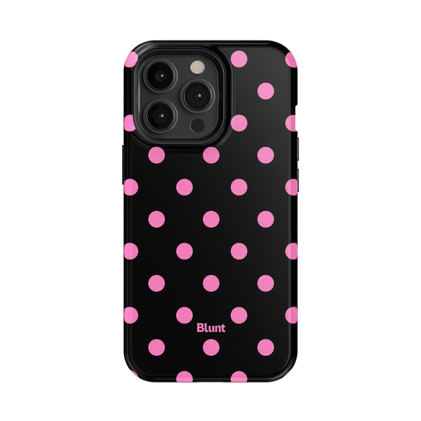 Pink and Black Polka iPhone Case