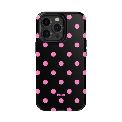 Pink and Black Polka iPhone Case