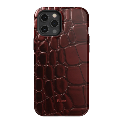 Oxblood Croc iPhone Case