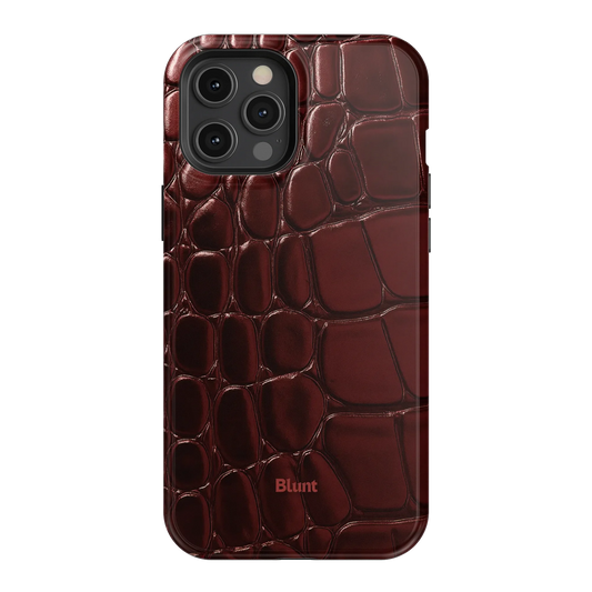 Oxblood Croc iPhone Case