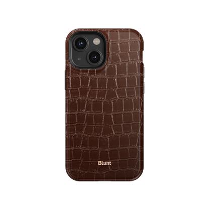Chestnut Croc iPhone Case