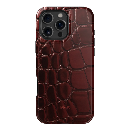 Oxblood Croc iPhone Case
