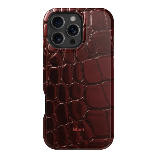 Oxblood Croc iPhone Case