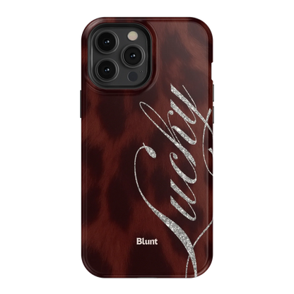 Brown Cheetah Lucky iPhone Case
