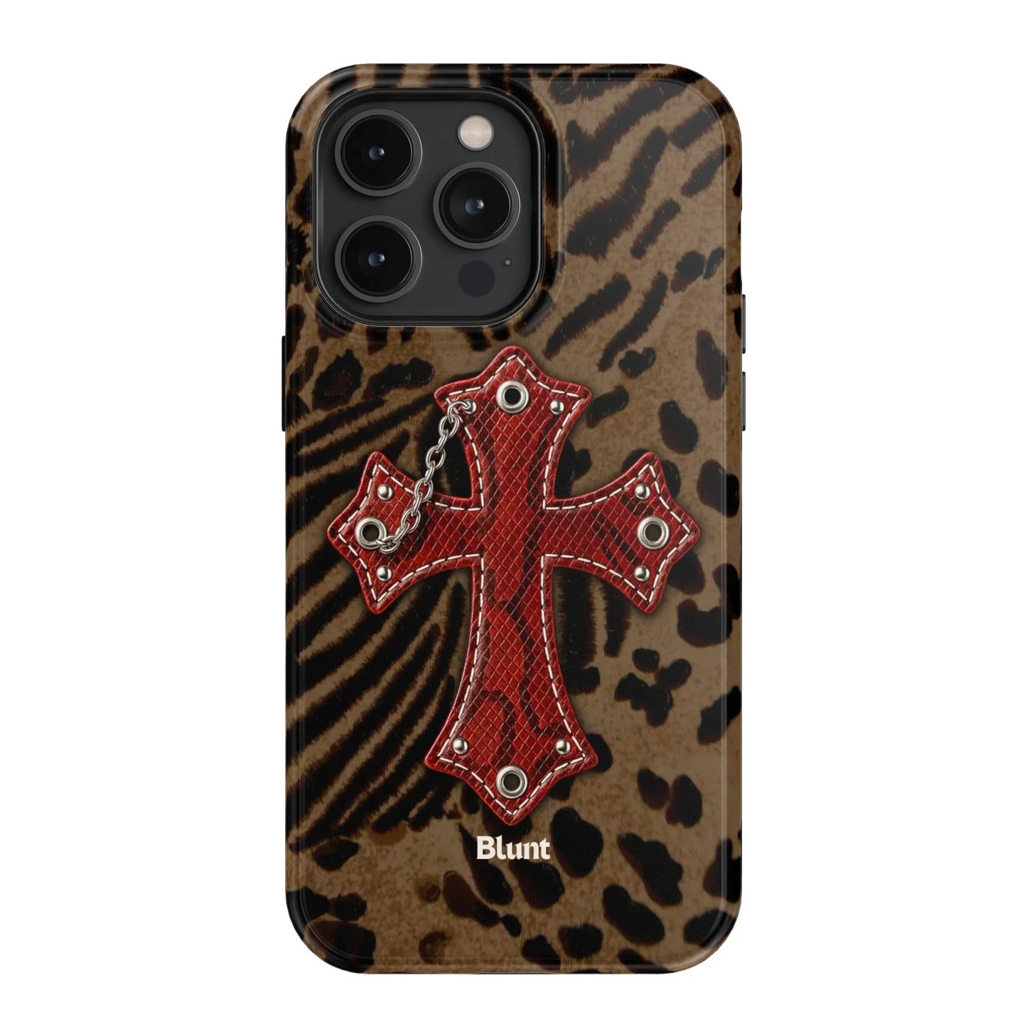 Leopard Red Cross iPhone Case