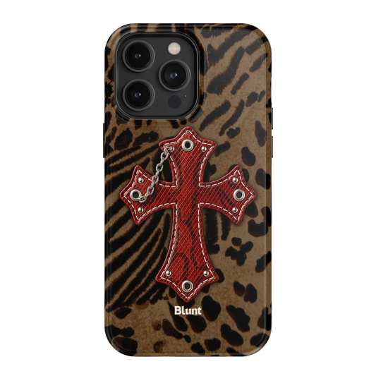 Leopard Red Cross iPhone Case