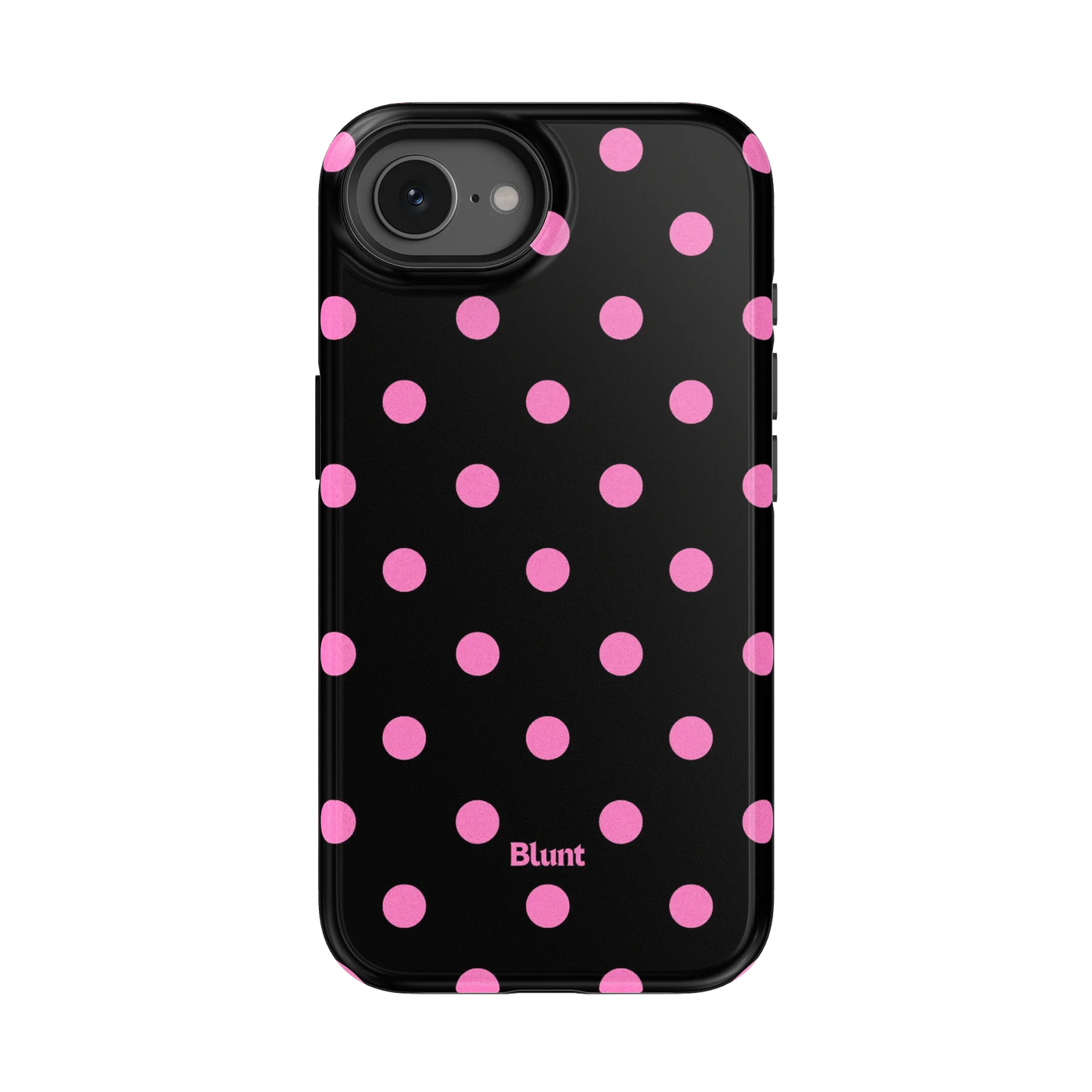 Pink and Black Polka iPhone Case