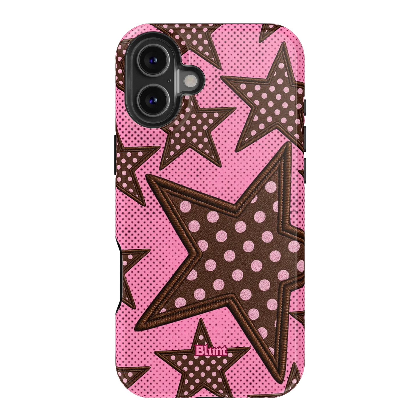 Pink Polka Star iPhone Case