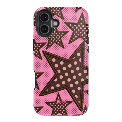 Pink Polka Star iPhone Case