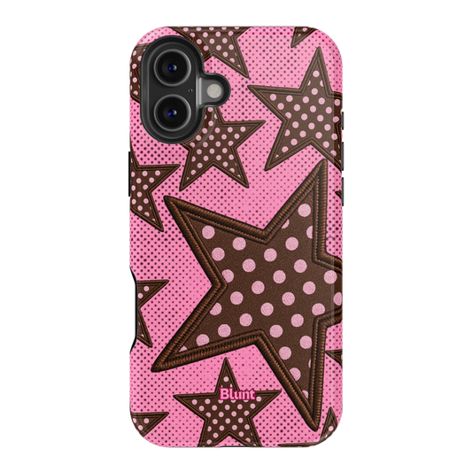 Pink Polka Star iPhone Case