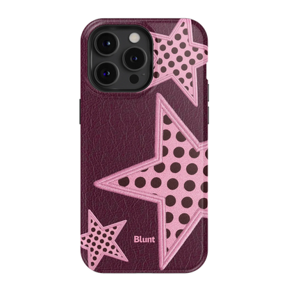 Plum Polka Star iPhone Case