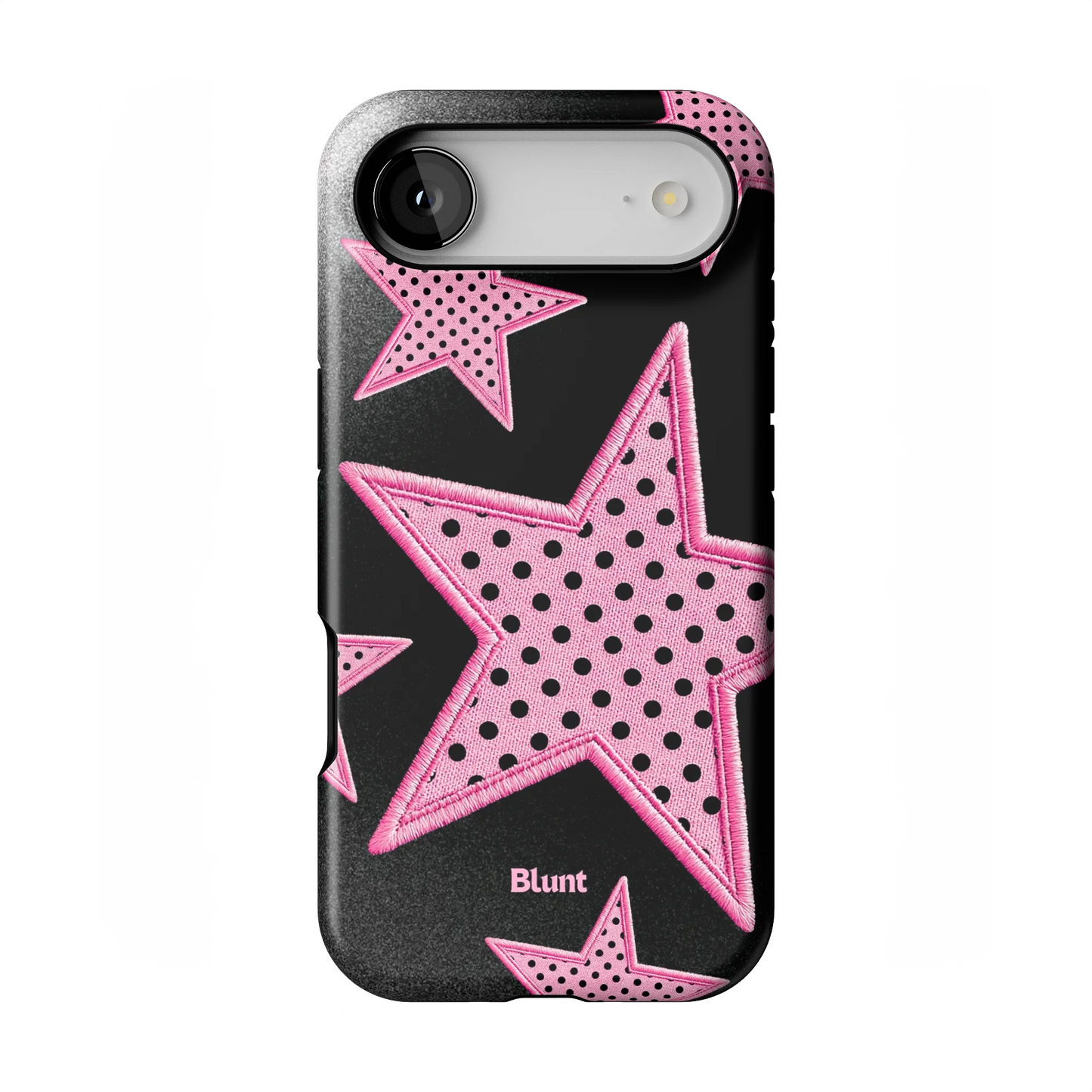 Midnight Pink Polka Star iPhone Case