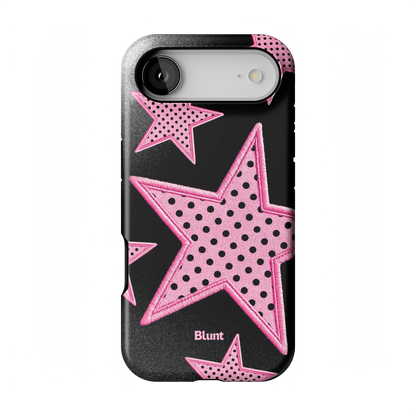 Midnight Pink Polka Star iPhone Case