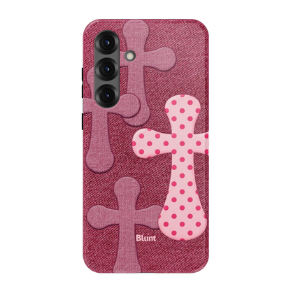 Pink-Polka-Patch-samsung-case-S25 Plus-1